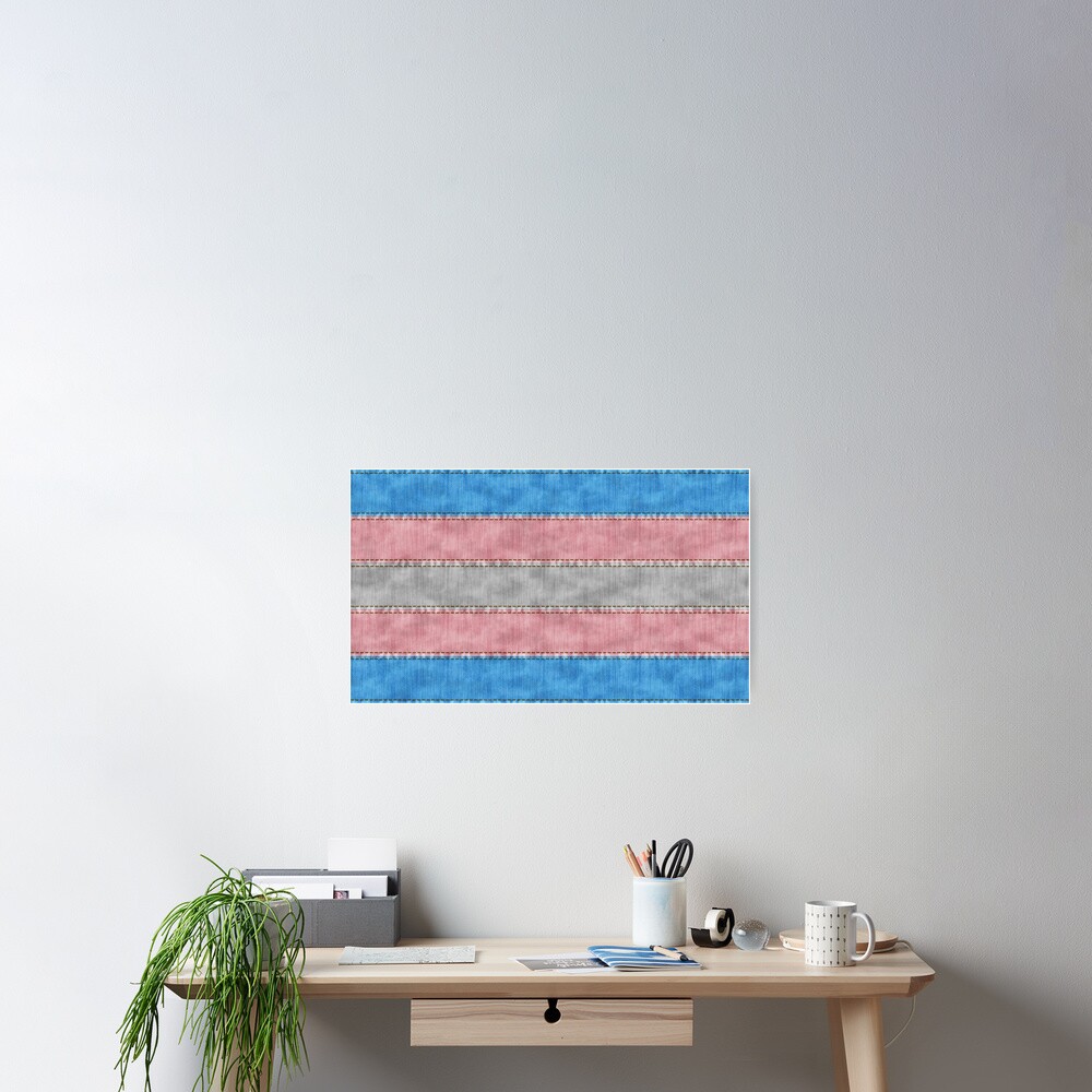 Transgender Denim Flag Poster