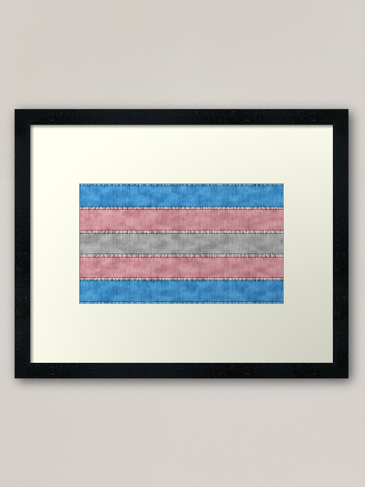 Alternate view of Transgender Denim Flag Framed Art Print