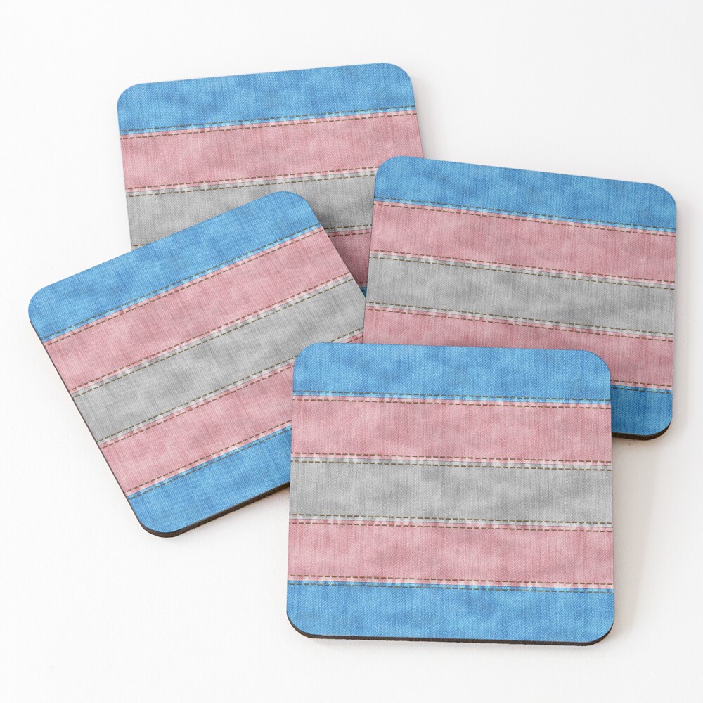 Transgender Denim Flag Coasters (Set of 4)