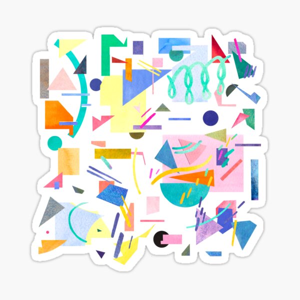 Geometric pop pattern - Black Sticker