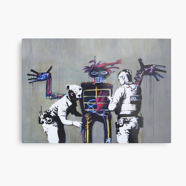 Banksy Police Modern Art Police Check Mural Metal Print