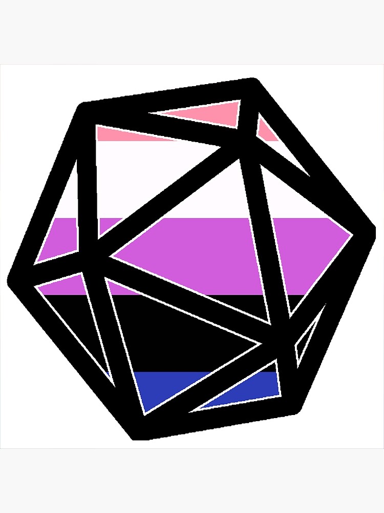 Gender Fluid Pride Flag D20 Dice Poster For Sale By Design Dungeon