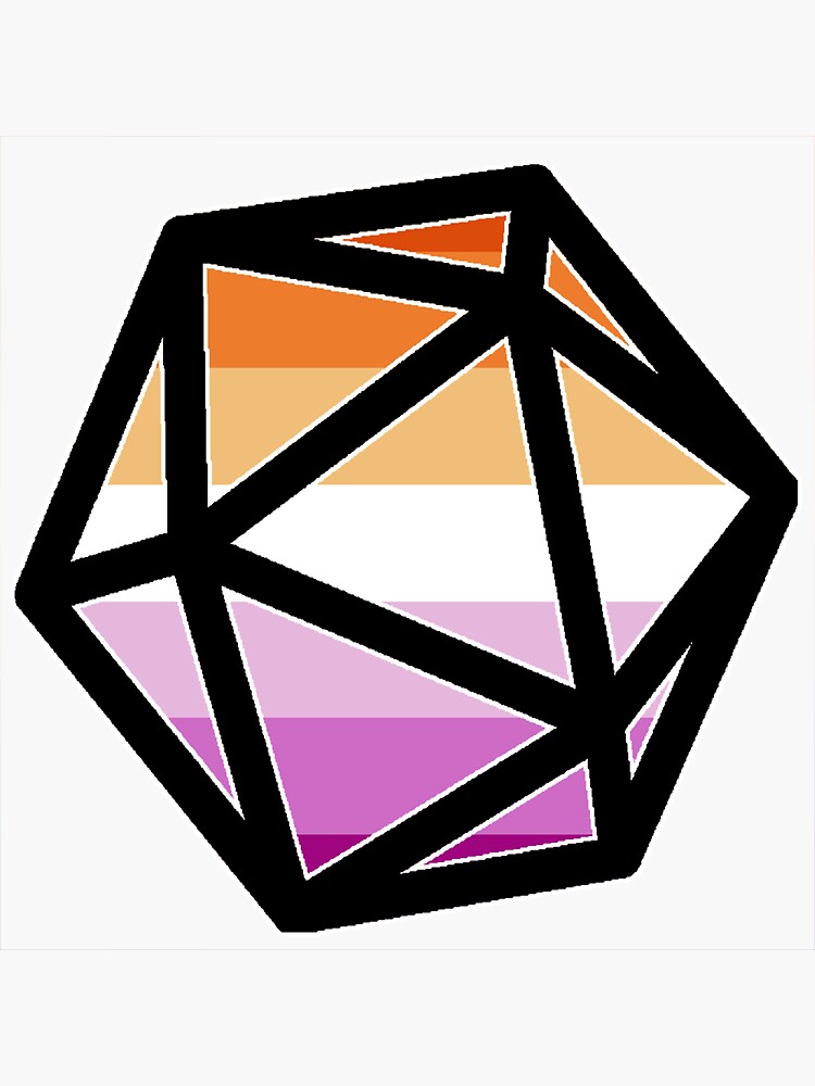 Lesbian Pride Flag D20 Dice Sticker For Sale By Design Dungeon Redbubble 4003