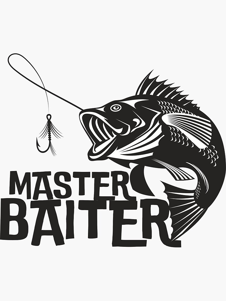 Men's Funny Fishing, Best Master Baiter Vintage Tshirt Design, Fishing Gifts  For Men Sticker for Sale by calalassy