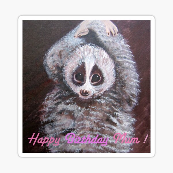 Happy Birthday Mum! Lemur Sticker