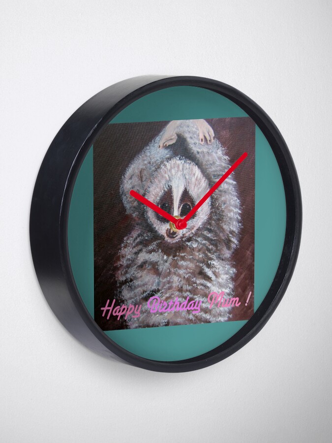 Alternate view of Happy Birthday Mum! Lemur Clock
