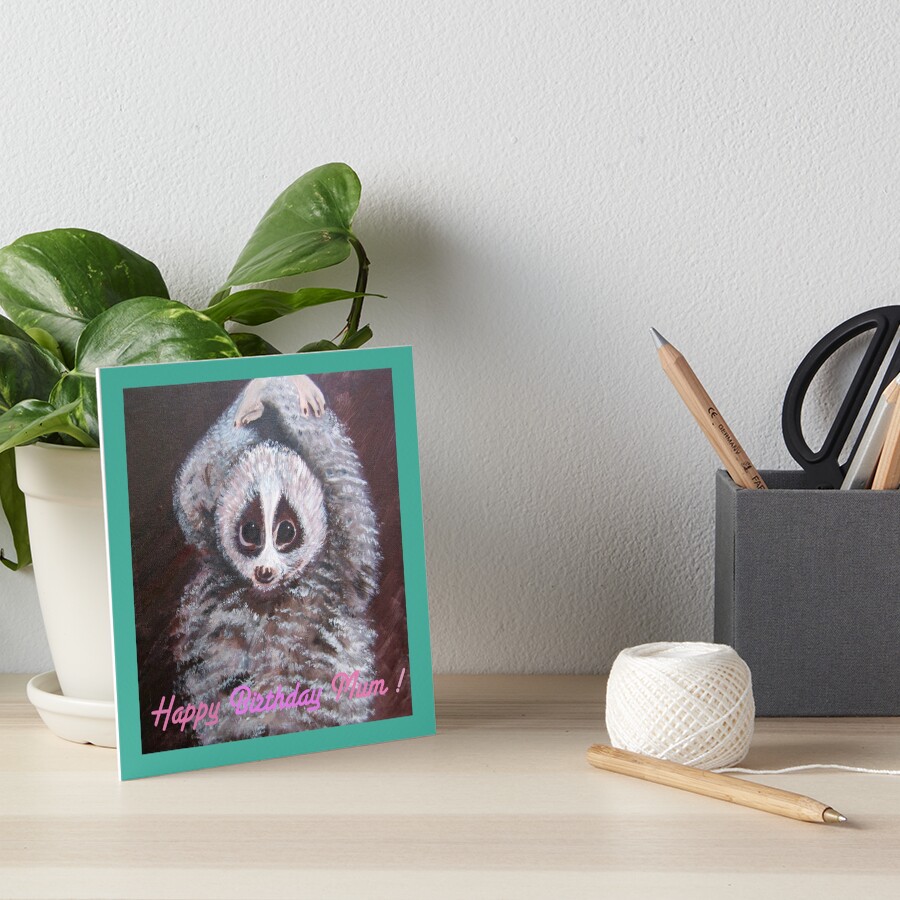 Happy Birthday Mum! Lemur Art Board Print