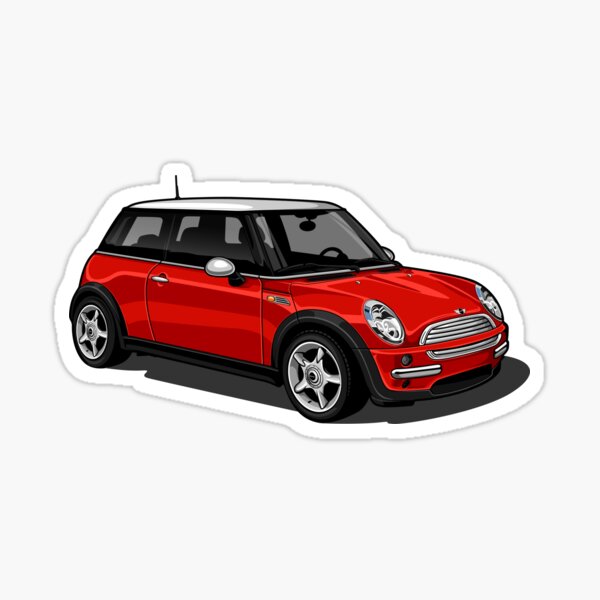 Item preview, Artwork Original Mini One -British legend- retro chrome red  designed and sold by SketchNinja.