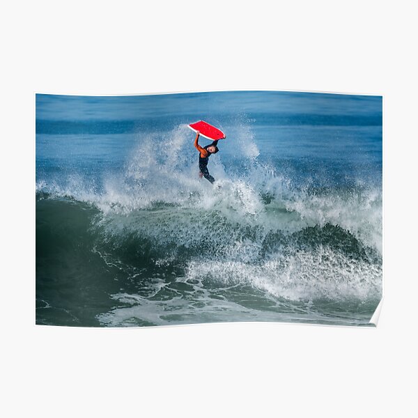 Bodyboarder in action Poster
