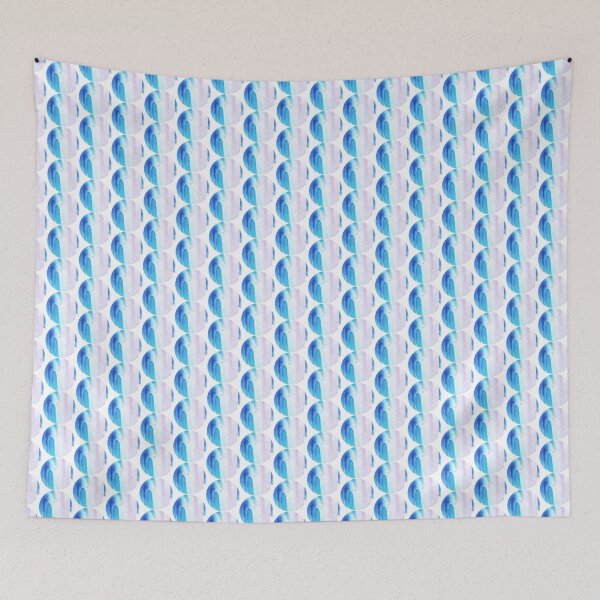 Item preview, blue  and white watercolor circle pattern designed and sold by lausn.