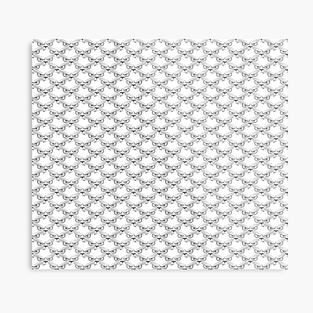 Impression Sur Toile Visage De Chat En Colere De Dessin Anime Noir Et Blanc Partout Motif De Repetition D Impression Par Podartist Redbubble
