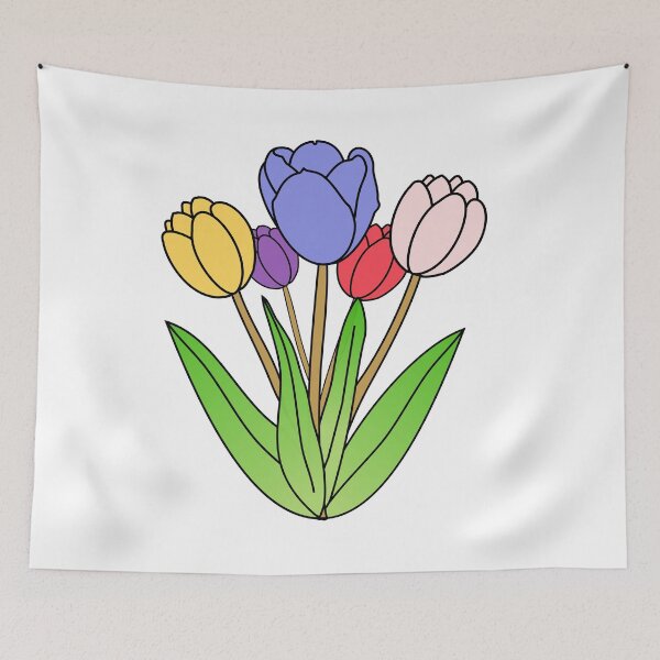 Item preview, COLORFUL TULIP - CUTE SIMPLE FLOWERS ILLUSTRATION designed and sold by Lu7u.