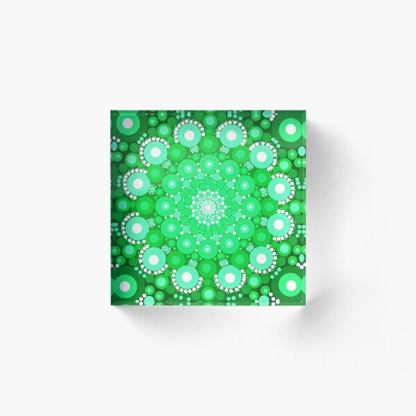 Emerald Mandala Acrylic Block