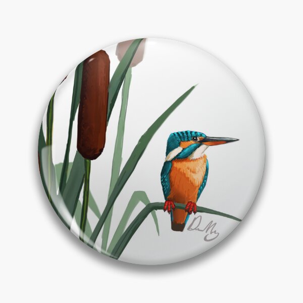 Item preview, Common Kingfisher on Reed Mace designed and sold by DHeyDesigns.