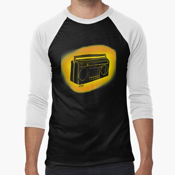 Retro Cassette Tape Player Baseball ¾ Sleeve T-Shirt