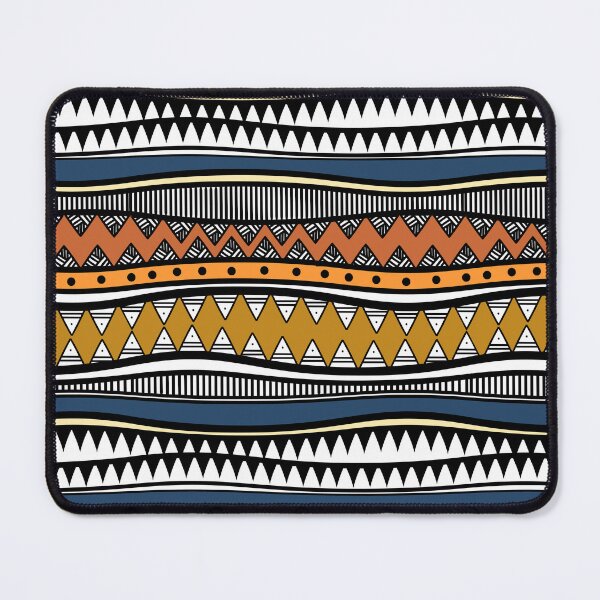 Item preview, Retro Colors Tribal - An abstract design in shades of blue, yellow, and orange designed and sold by velisani.