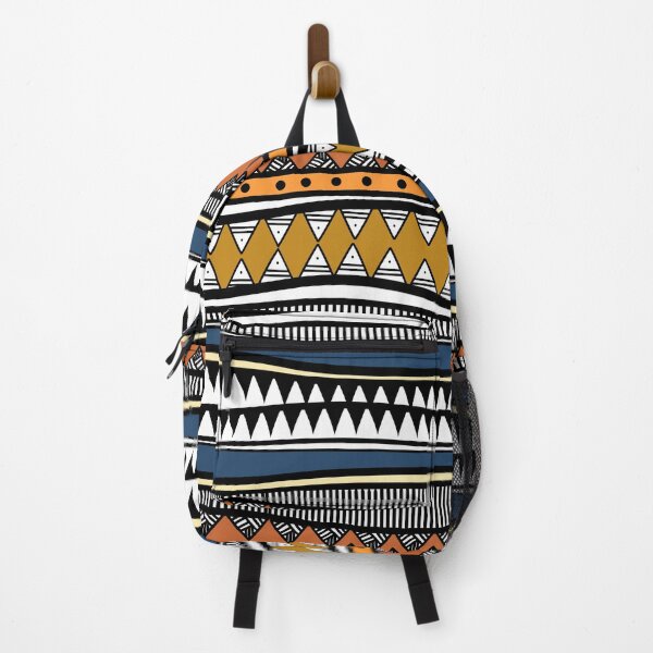 Item preview, Retro Colors Tribal - An abstract design in shades of blue, yellow, and orange designed and sold by velisani.