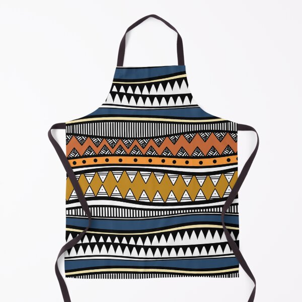 Item preview, Retro Colors Tribal - An abstract design in shades of blue, yellow, and orange designed and sold by velisani.