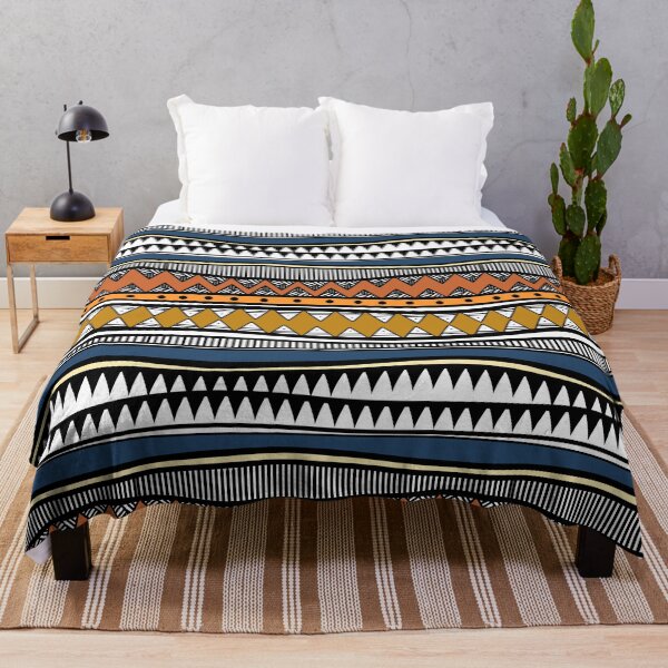 Item preview, Retro Colors Tribal - An abstract design in shades of blue, yellow, and orange designed and sold by velisani.