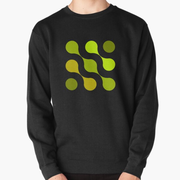 Motif arrondi géométrique diagonale Chartreuse verte épicée. Sweatshirt épais