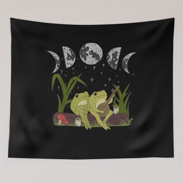 Item preview, Cute Cottagecore Aesthetic Frog Banjo Mushroom Moon Vintage designed and sold by dickvusqr.