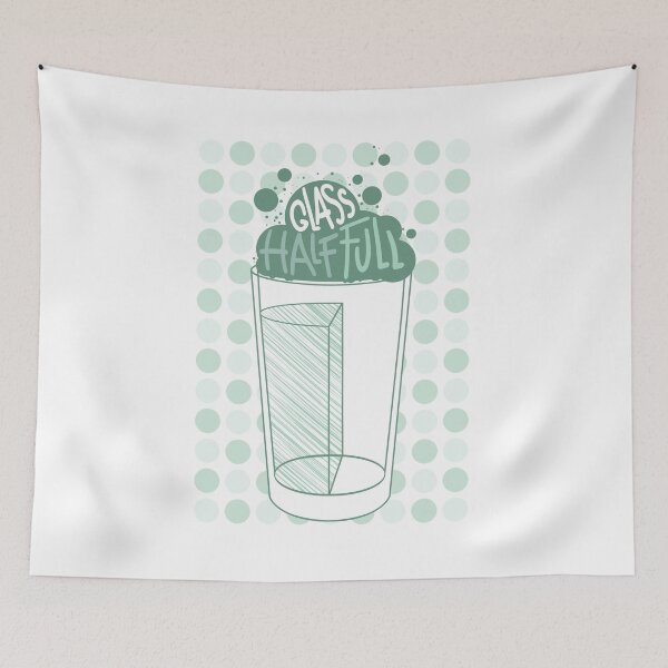 Item preview, Glass half full. Vertically. Retro Vintage Funny Pesimist desing bubbles designed and sold by marie-inks.