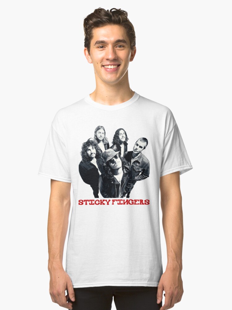 sticky fingers band shirt