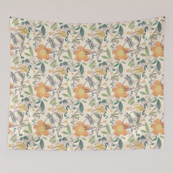 Item preview, Butterfly and flower seamless plants flowers pattern designed and sold by marie-inks.