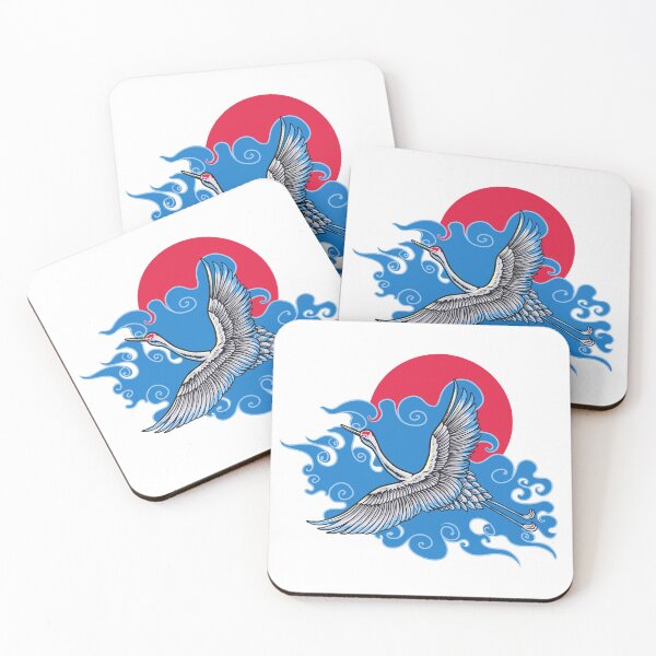 Item preview, Japanese Crane Clouds Red Sun Peace designed and sold by BakaOutfit.