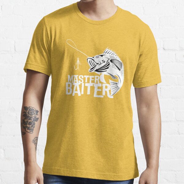 Men's Funny Fishing, Best Master Baiter Vintage Tshirt Design, Fishing Gifts  For Men Essential T-Shirt for Sale by calalassy