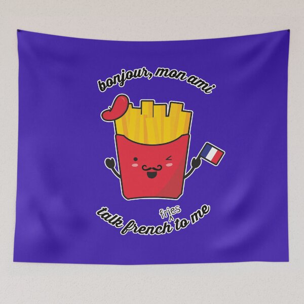 Item preview, Kawaii French Fries: Bonjour, mon ami, talk French (fries) to me designed and sold by Happy Puppy Print On Demand.