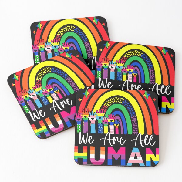Item preview, We Are All Human Pride Ally Rainbow Ribbon LGBT Flag Gay designed and sold by Michaelmansr572.