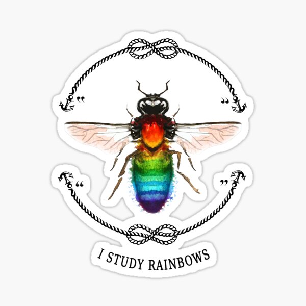 Rainbow Bee I Study Rainbows Sticker
