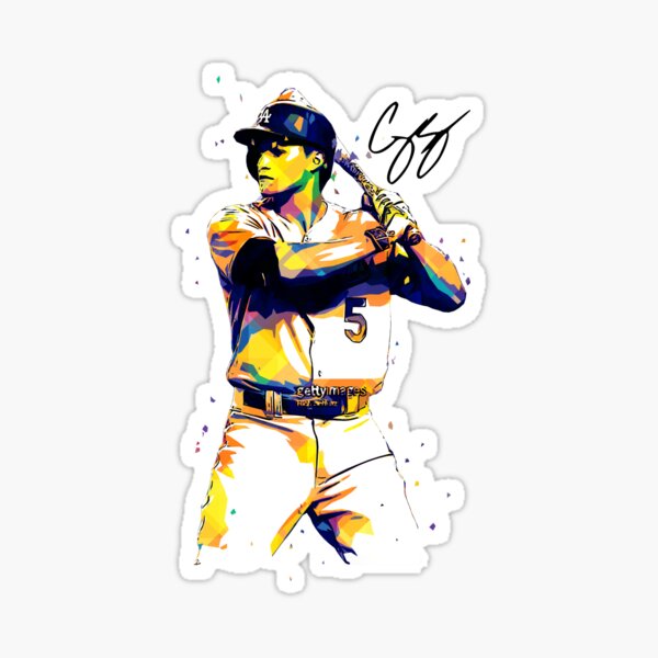 corey seager jersey number Sticker for Sale by madisonsummey