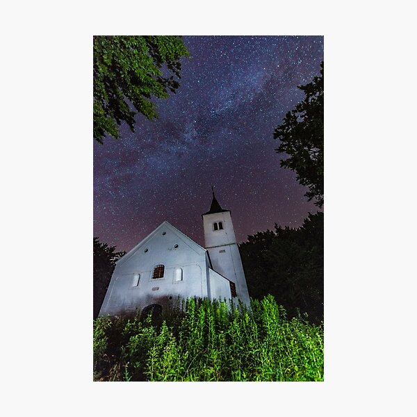 The Milky Way Above The Church Photographic Print