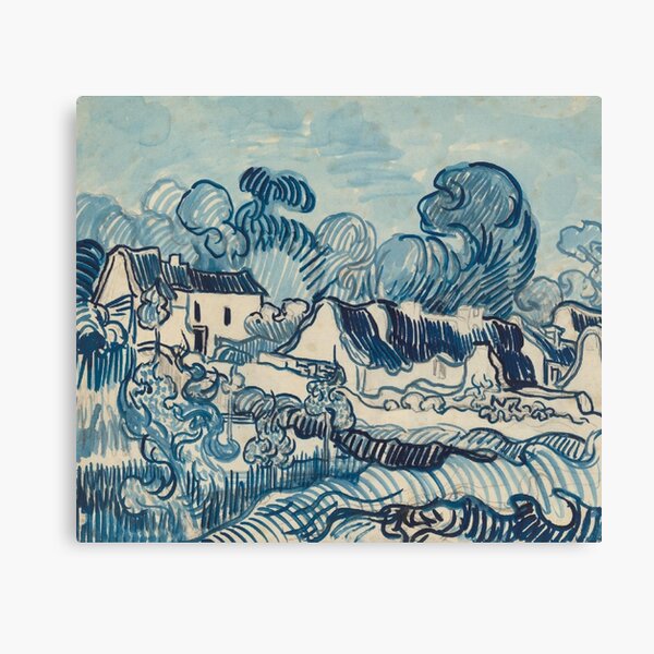 Landscape with houses by Van Gogh Giclée Canvas Print