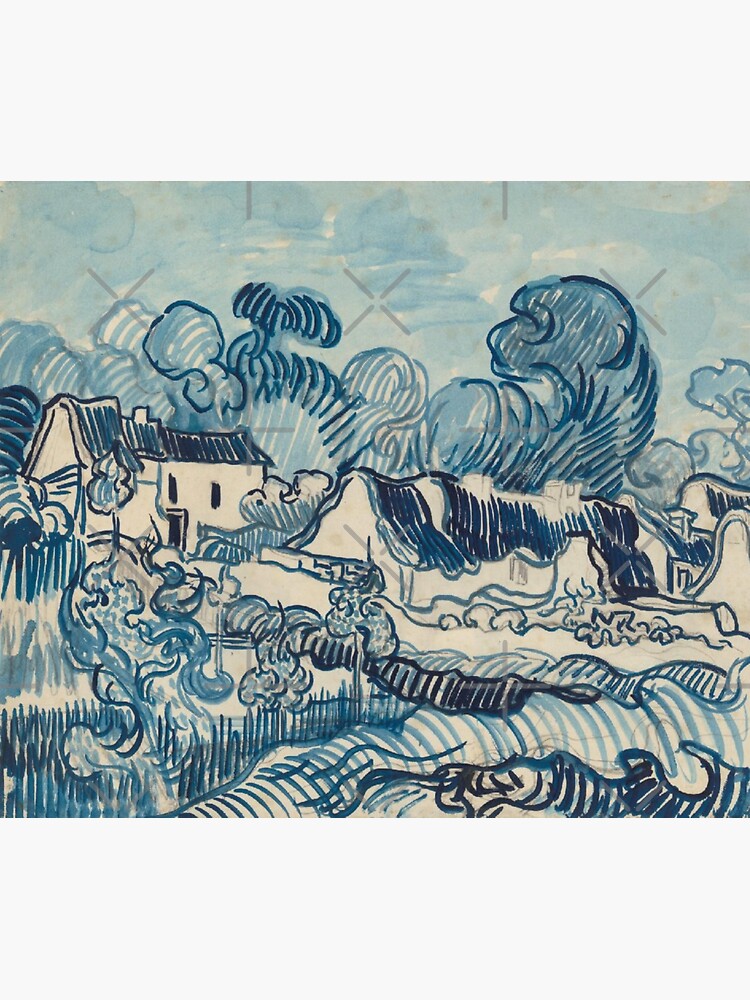 Landscape with houses by Van Gogh Giclée