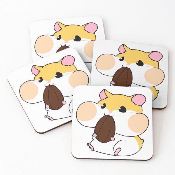 Item preview, Kawaii Hamster Eating Almond designed and sold by FerrenSmall.