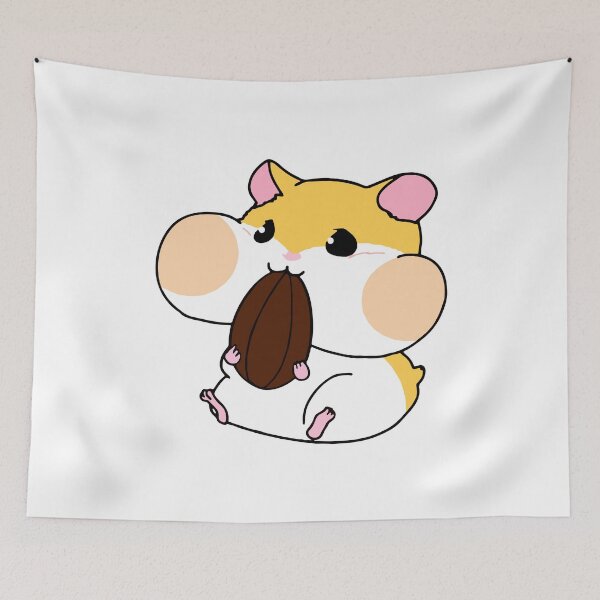 Item preview, Kawaii Hamster Eating Almond designed and sold by FerrenSmall.