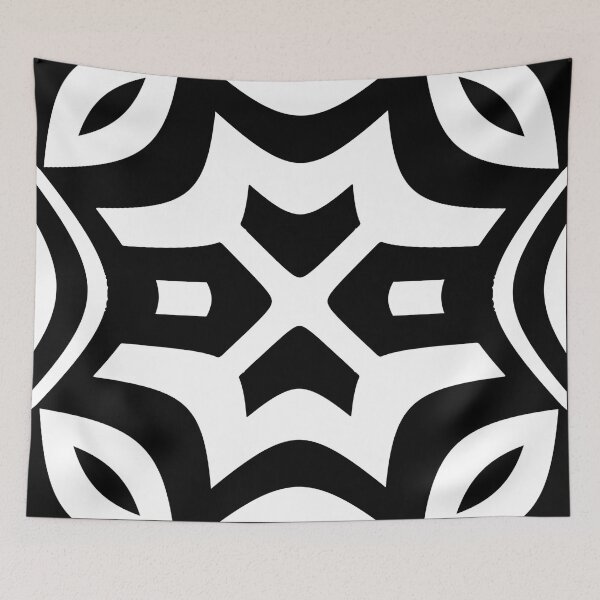 Item preview, WHITE OVER BLACK ABSTRACT SYMETRIC TRIBAL ASTRAL FACE ART  designed and sold by Ralek.