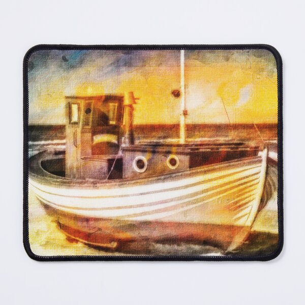 Item preview, Boat Sunset Beach Painting designed and sold by livianasgifts.