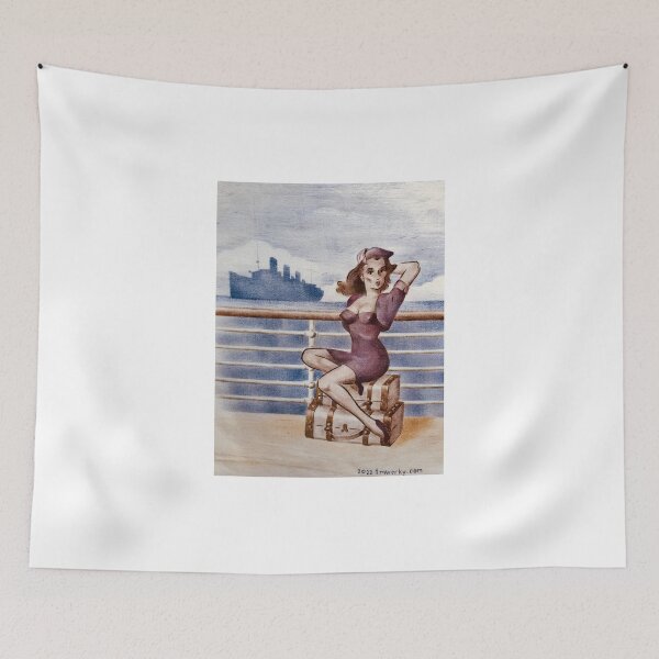 Item preview, WorldTravelerGal & QueenMary - stencil on fabric (reproduction) designed and sold by twerky07.