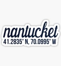 Nantucket coordinates Sticker