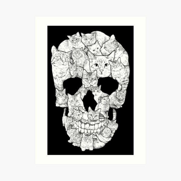 skull made of cats shirt