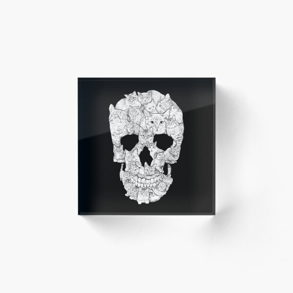 Cat Skull Acrylic Block
