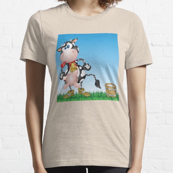 Happy Cow on a Bucket of Milk Essential T-Shirt