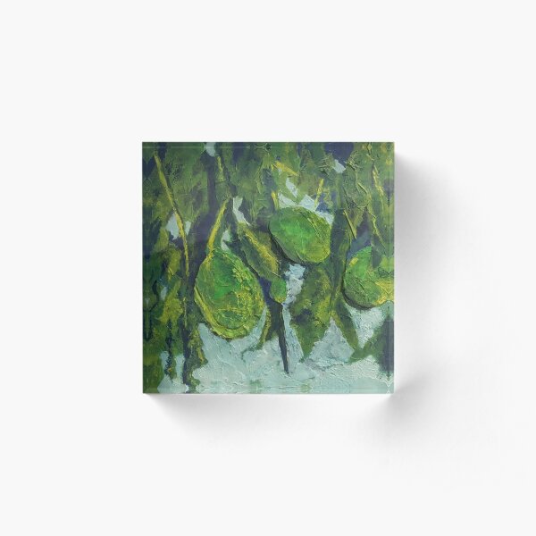 Avocado Jumble (Mixed Media) Acrylic Block
