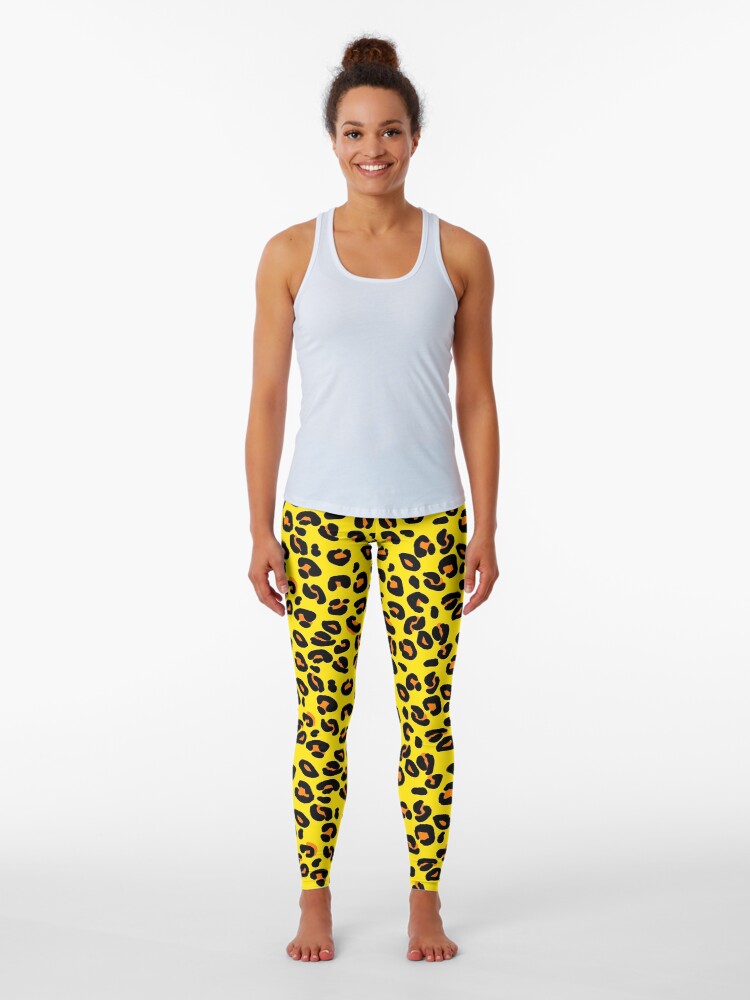 yellow leopard print pants