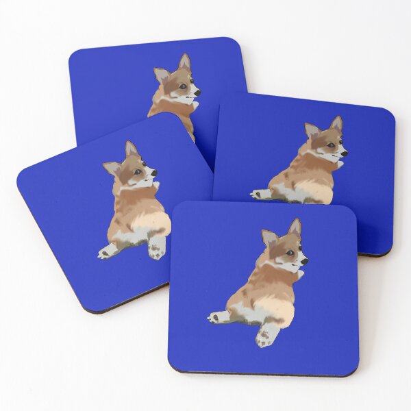 Artikelvorschau, Corgi-Hund Blauer Hintergrund entworfen und verkauft von jaggerstudios.