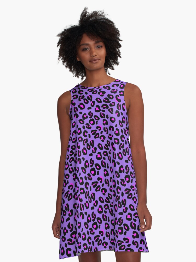 purple leopard print dress